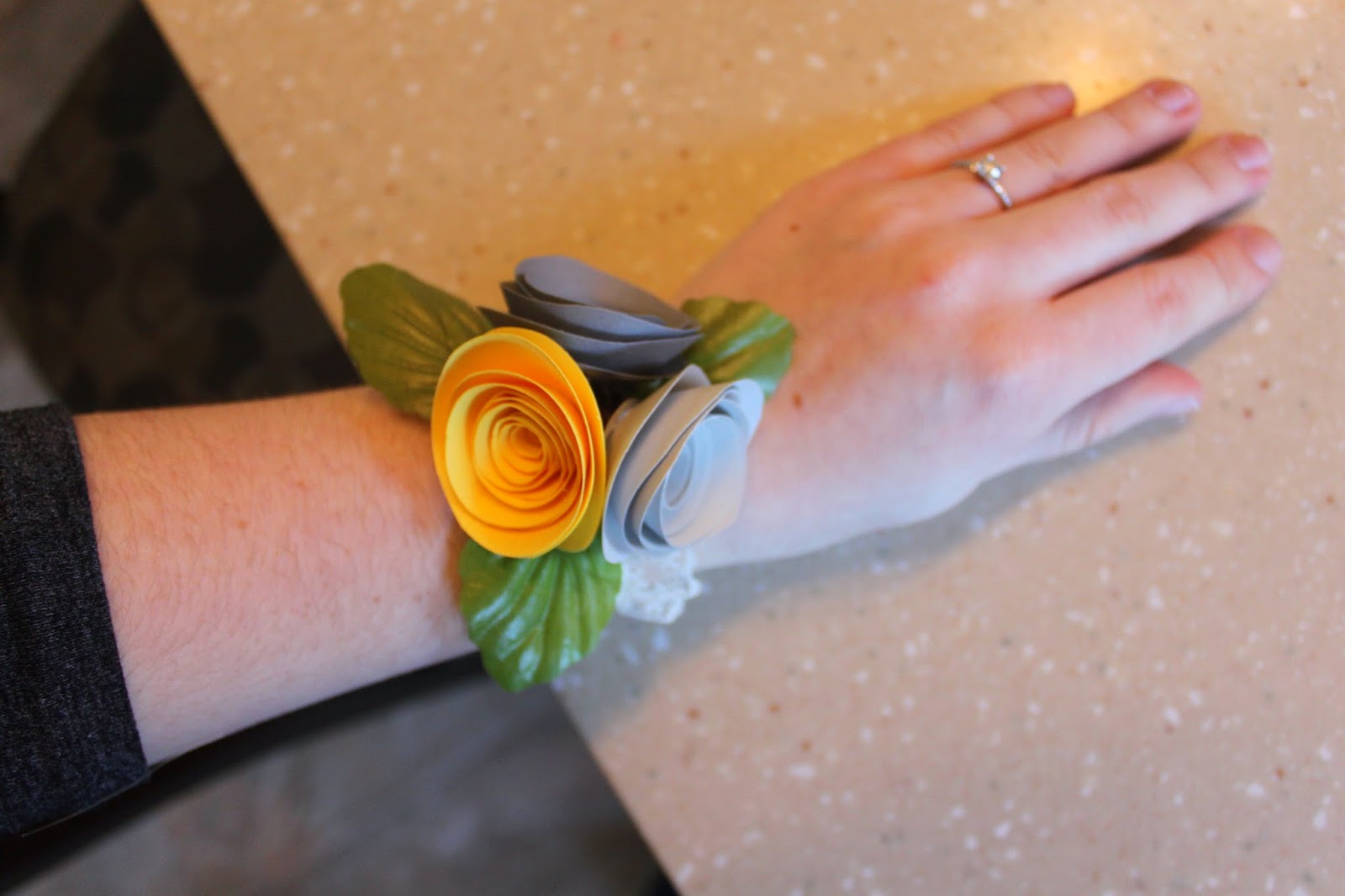Camp Girl in the Real World DIY Paper Flower Wrist Corsage