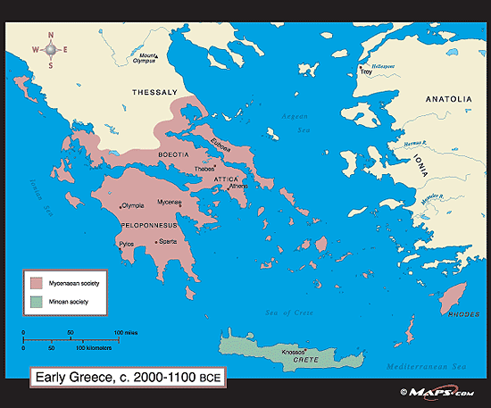 Early Greece map