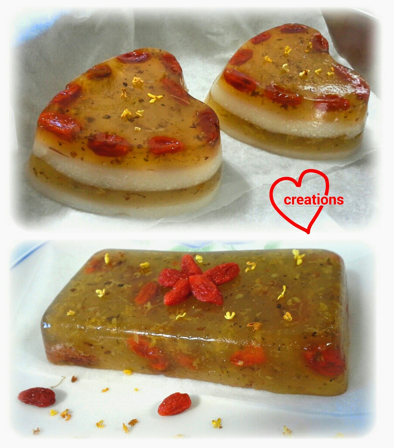 Loving Creations for You Water Chestnut Osmanthus Wolfberry Cake
