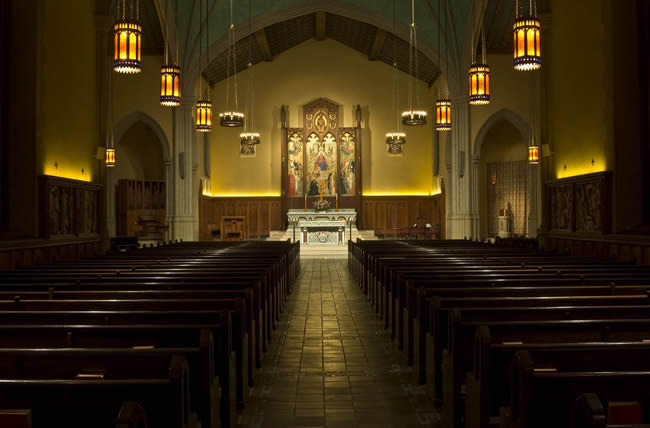 university church lighting feted