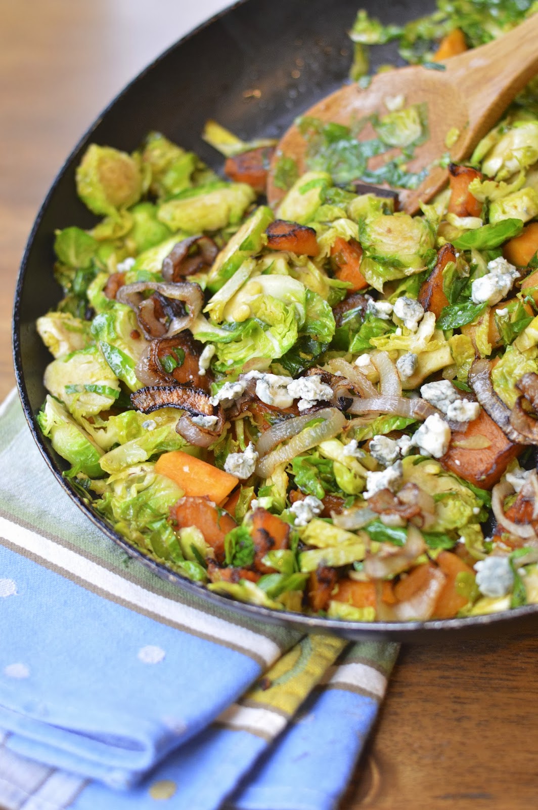 Pan Roasted Brussels Sprouts with Butternut Squash | Virtually Homemade ...
