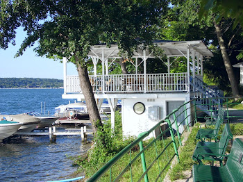 The gazebo over the lake.