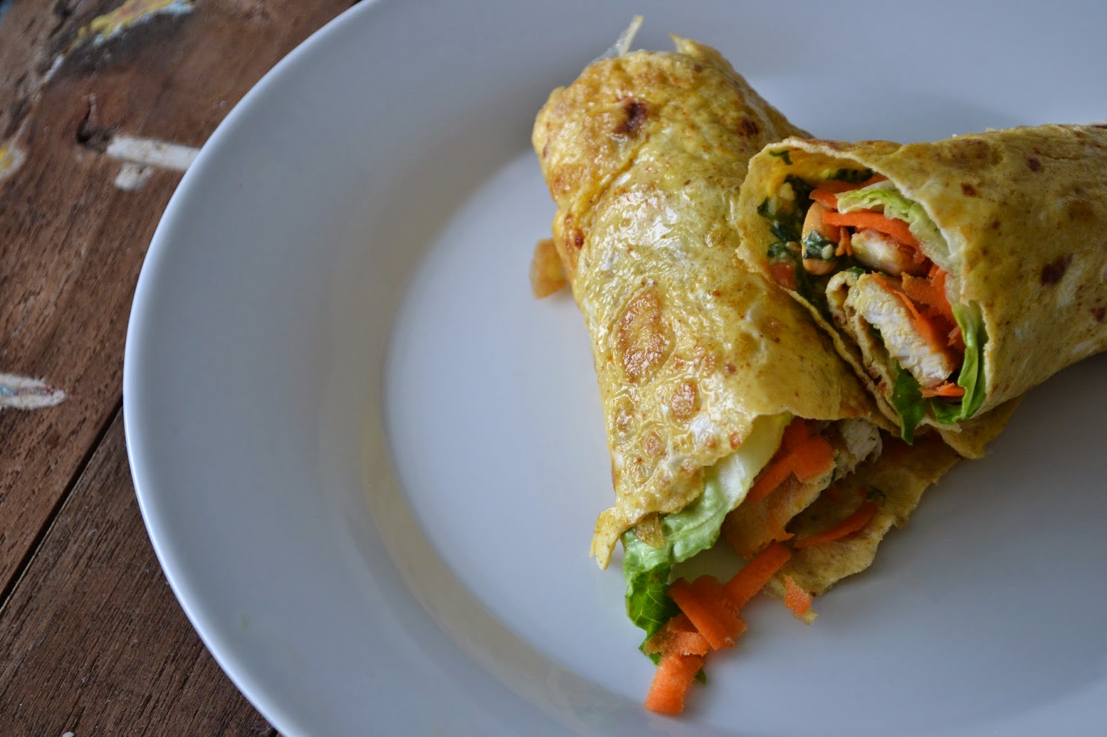 Mijn kookavonturen Ei wraps met gegrilde kip en Thaise basilicum pesto