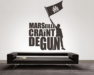 Sticker mural décoratif olympique de marseille on craint dégun - Decofrance59.com