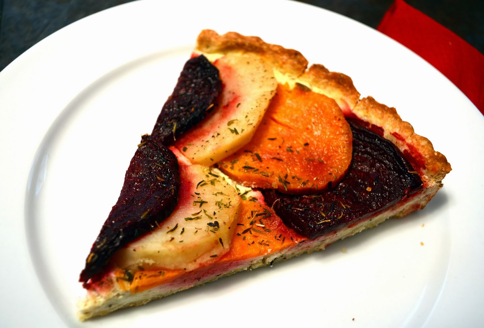 Mille Fiori Favoriti A Savory Roasted Root Vegetable and Goat Cheese Tart