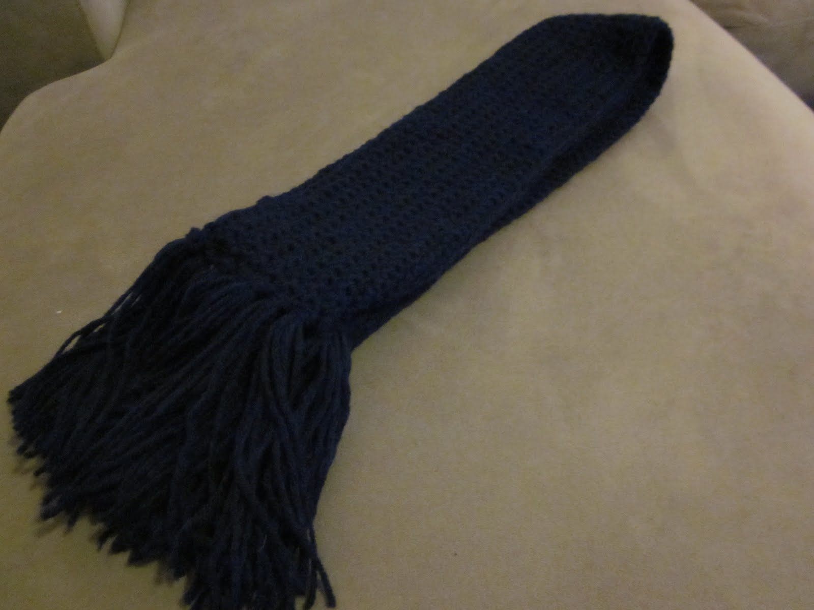 The Crafty Novice How to Add Fringe to a Scarf