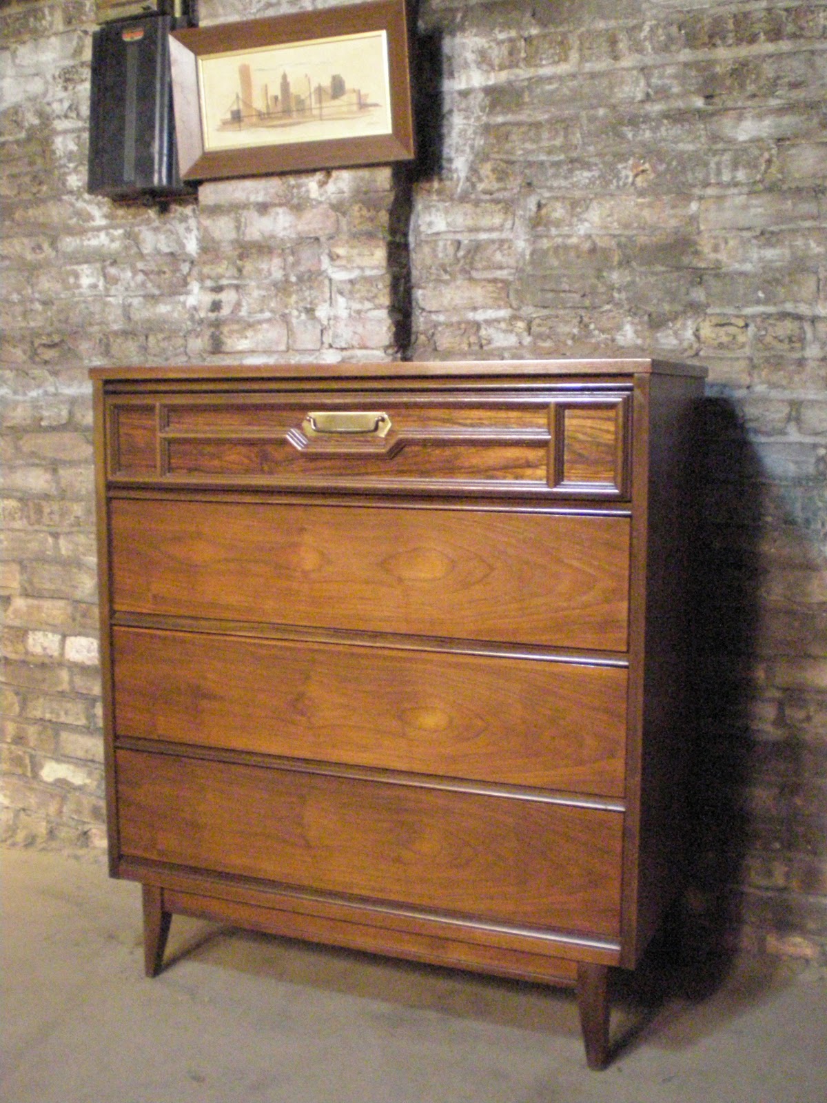 Mid Century Chicago Bassett "Avante" Highboy Dresser