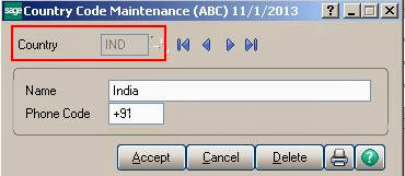 Country code Maintainence