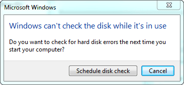 schedule next disk check schedule next disk check