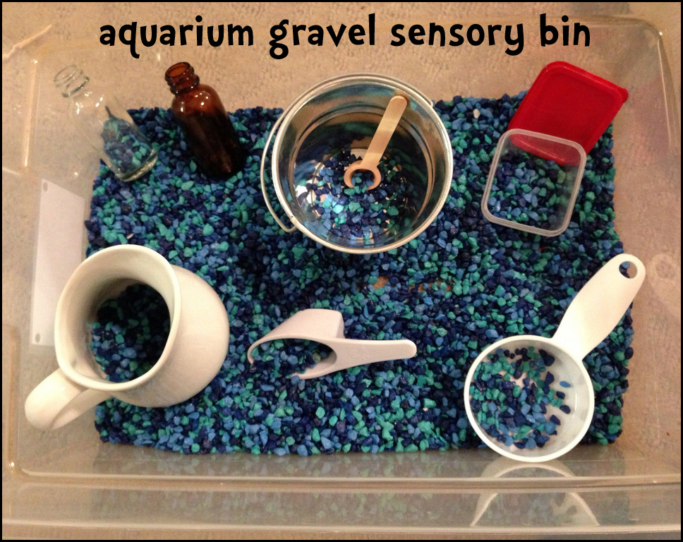Make at home momma Aquarium sensory bin