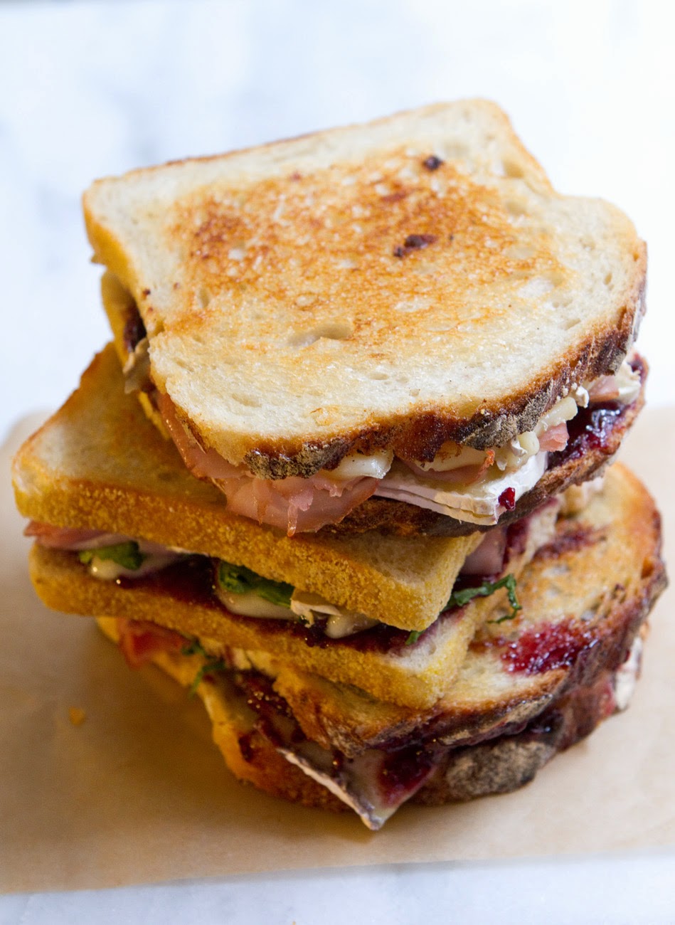 Little Market Kitchen Toasted Ham, Brie, and Raspberry Sandwiches