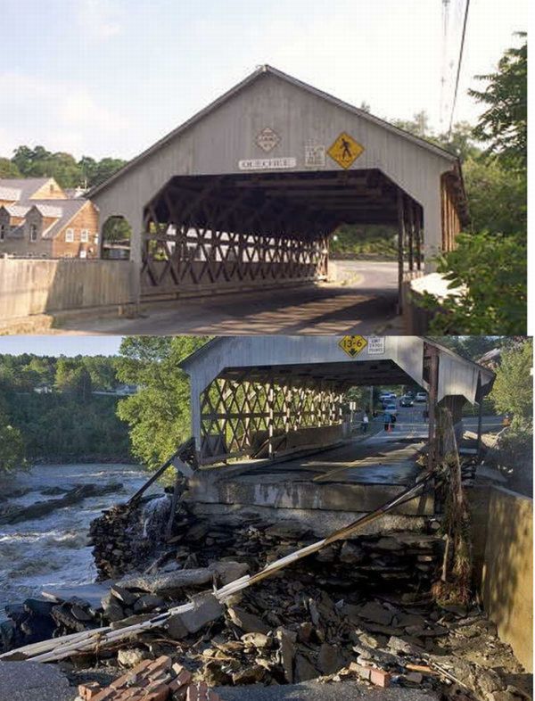 Antes y después del huracán Irene Antes y después del huracán Irene