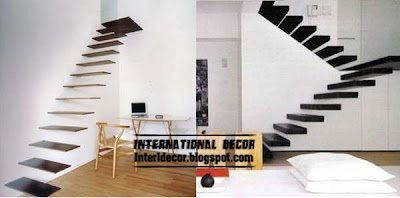 modern interior stairs , modern flying staircase style