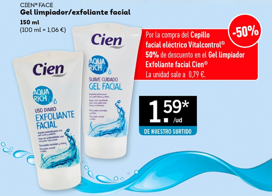 Gel limpiador y exfoliante facial Cien de Lidl gel limpiador y exfoliante facial Cien de Lidl