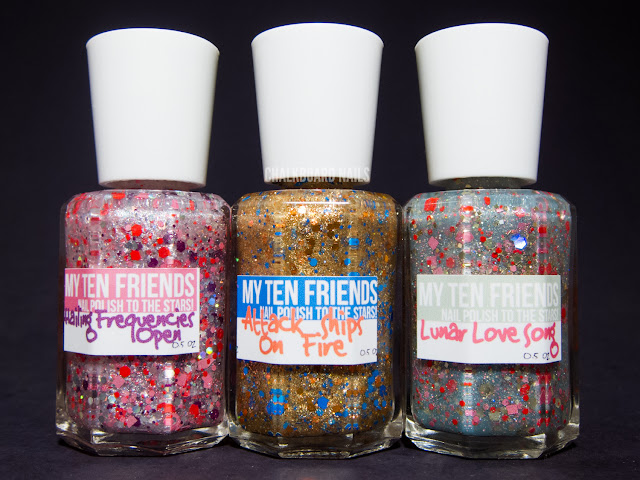 Chalkboard Nails: My Ten Friends nail polish bottles