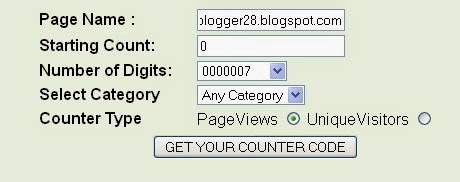 Memasang Kode Script Pageviews di blog script Pageviews