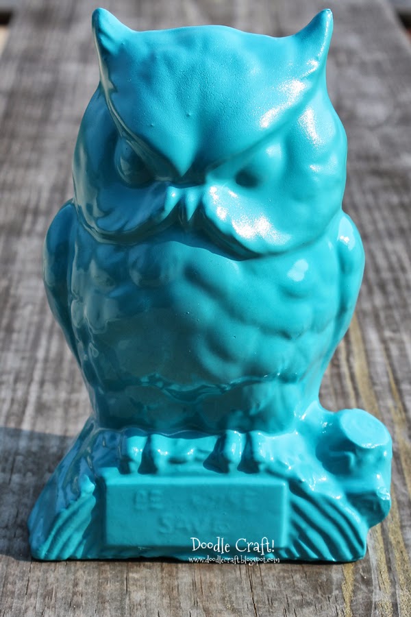 Doodlecraft Spray Paint Ceramic Owls!