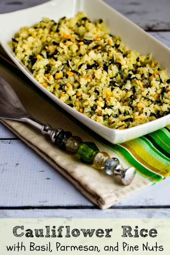 Cauliflower Rice with Basil, Parmesan, and Pine Nuts (LowCarb, Gluten