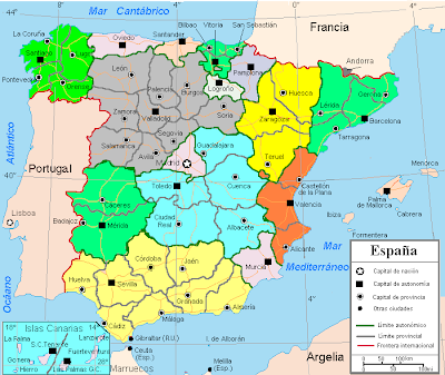 Carte Espagne Departement Monde