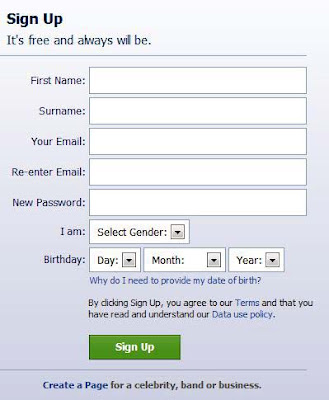 registration page layout