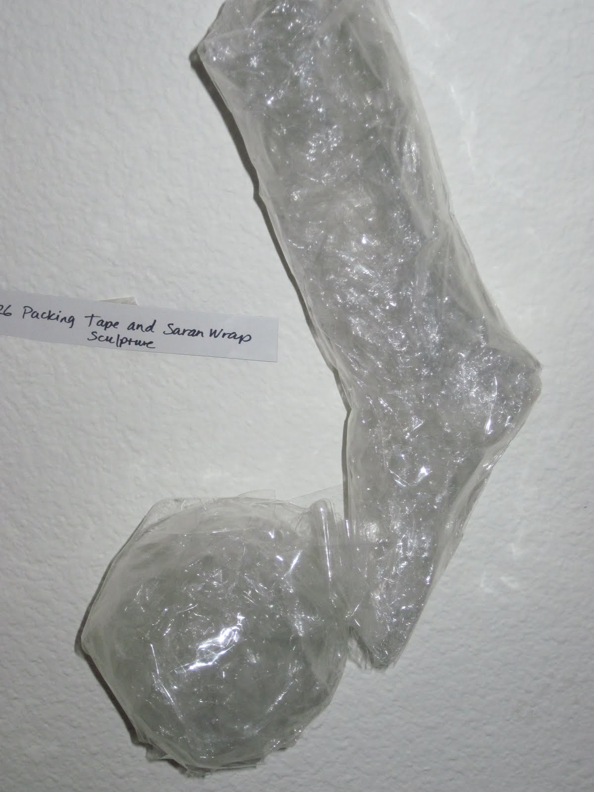 Art Camp Packing Tape and Saran Wrap Sculpture