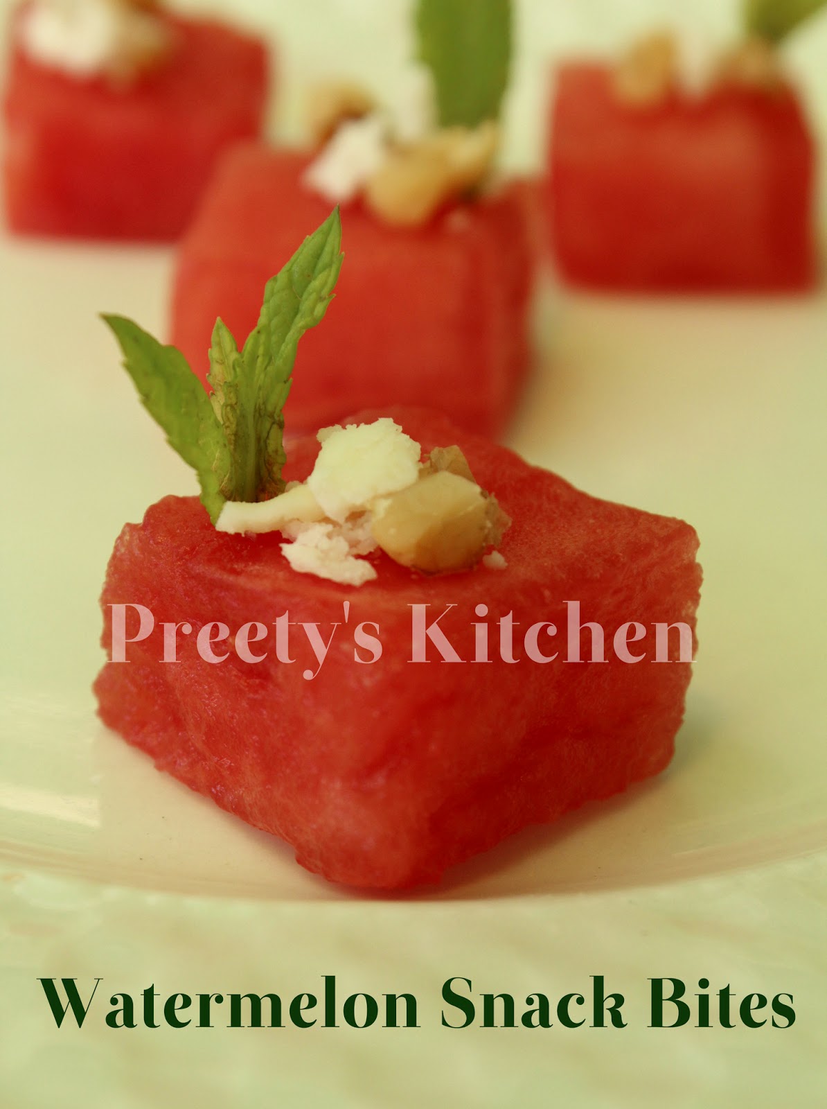 Preety's Kitchen Watermelon Snack Bites / Easy Party Appetizer