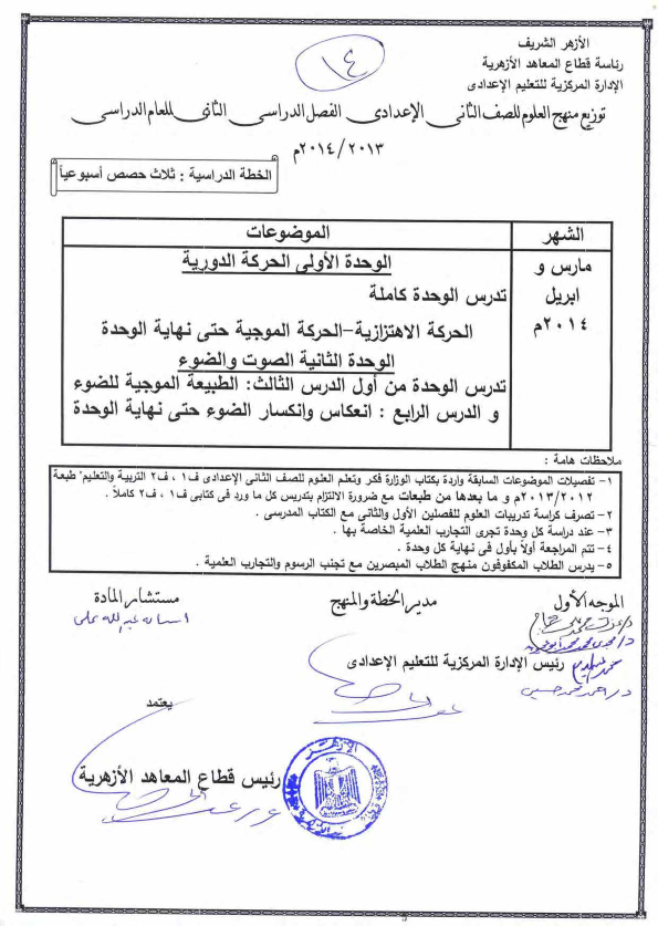  توزيع منهج العلوم للصف الثانى الاعدادى الازهرى (الترم الثانى 2014 معدل بعد الحذف) %D9%85%D9%86%D9%87%D8%AC+%D8%A7%D9%84%D8%B9%D9%84%D9%88%D9%85+%D8%A7%D9%84%D9%85%D8%B9%D8%AF%D9%84+%D9%84%D9%84%D8%B5%D9%81+%D8%A7%D9%84%D8%AB%D8%A7%D9%86%D9%89+%D8%A7%D9%84%D8%A7%D8%B9%D8%AF%D8%A7%D8%AF%D9%89+%D8%A7%D8%B2%D9%87%D8%B1+%D8%A7%D9%84%D8%AA%D8%B1%D9%85+%D8%A7%D9%84%D8%AB%D8%A7%D9%86%D9%89+2014