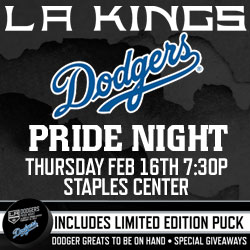 Los Angeles Kings celebrate Dodger Pride Night