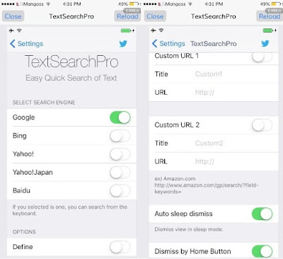 TextSearchPro is a jailbreak tweak which lets you search for a text easily using via Flipswitch and Activator