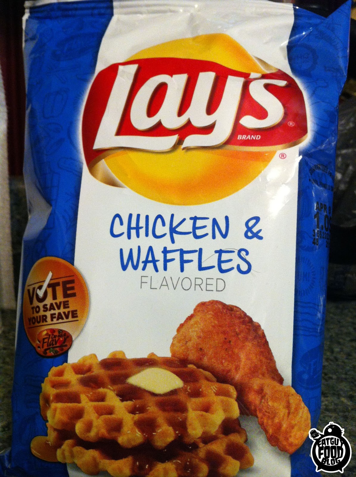 FATGUYFOODBLOG Lays new Chicken & Waffles, Sriracha, & Cheese Garlic