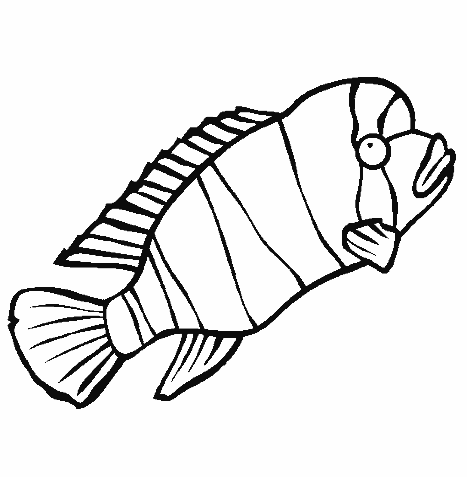 Gambar Ikan Hiu Kartun Hitam Putih