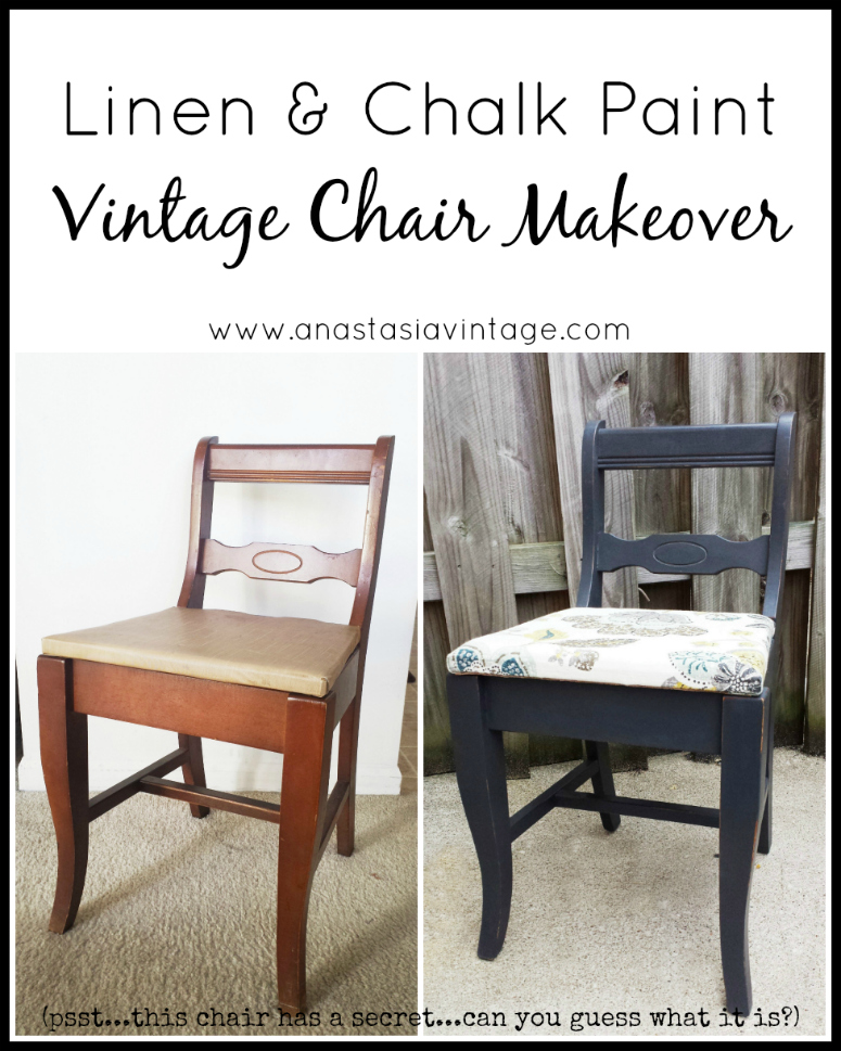 Linen & Chalk Paint Vintage Chair Makeover Anastasia Vintage