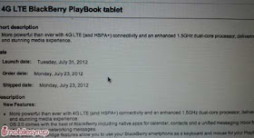 Blackberry Playbook 4G LTE Segera Hadir Pada 31 Juli