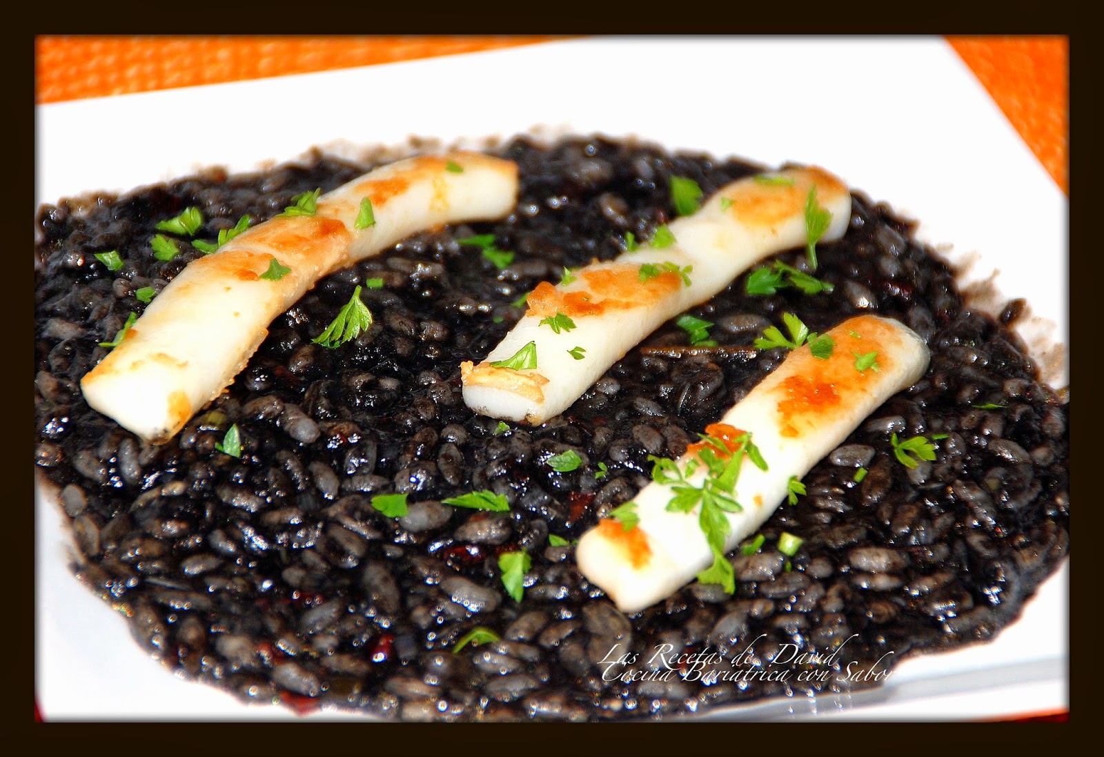 Arroz Negro Con Sepia A La Plancha
