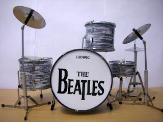 miniature drum set the beatles white