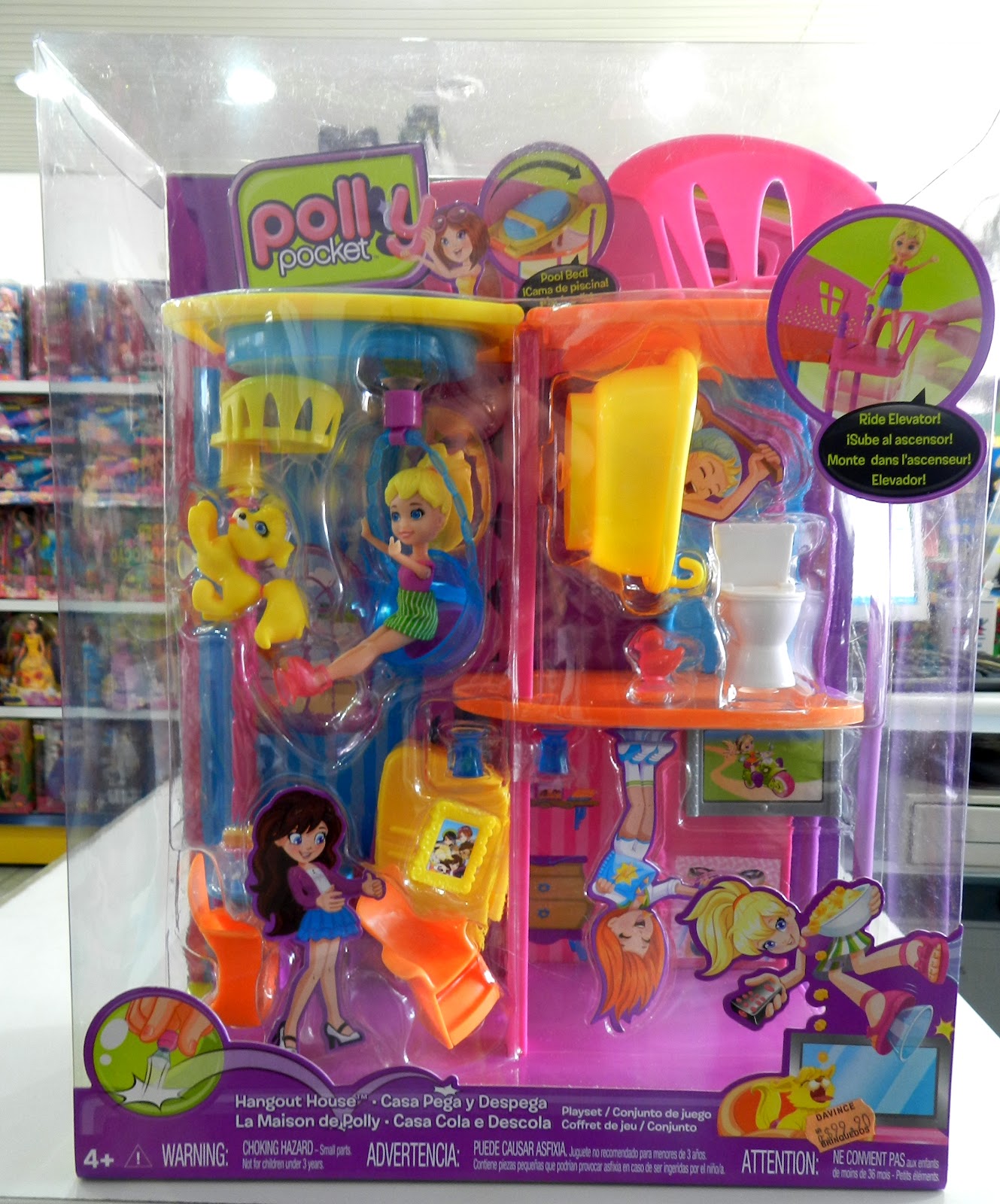 Polly Pocket Salão de Jogos, Cola e Descola, Usada