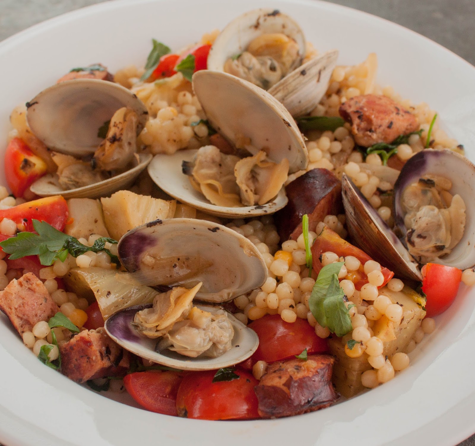 THE PANTRY PANDA Littleneck Clams with Israeli Couscous, Hunter's