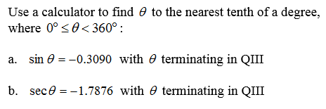 calculator nearest tenth degree angle use find