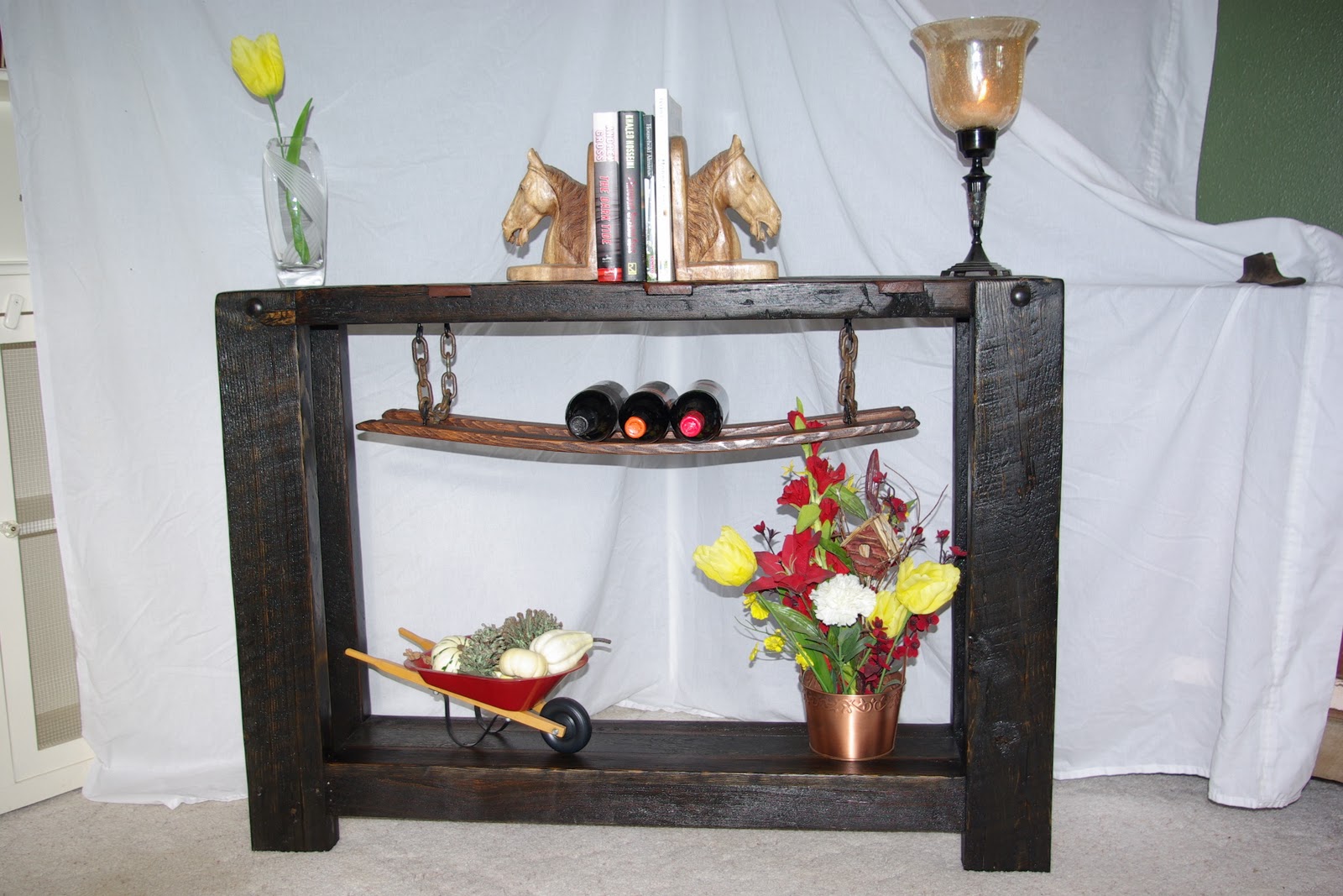 Reclaimed Rustics Rustic Sofa Table/Wine Storage