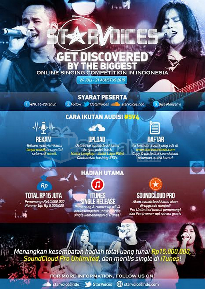 Kontes Menyanyi StarVoice Berhadiah Uang 15 Juta Kontes Menyanyi StarVoice Berhadiah Uang 15 Juta