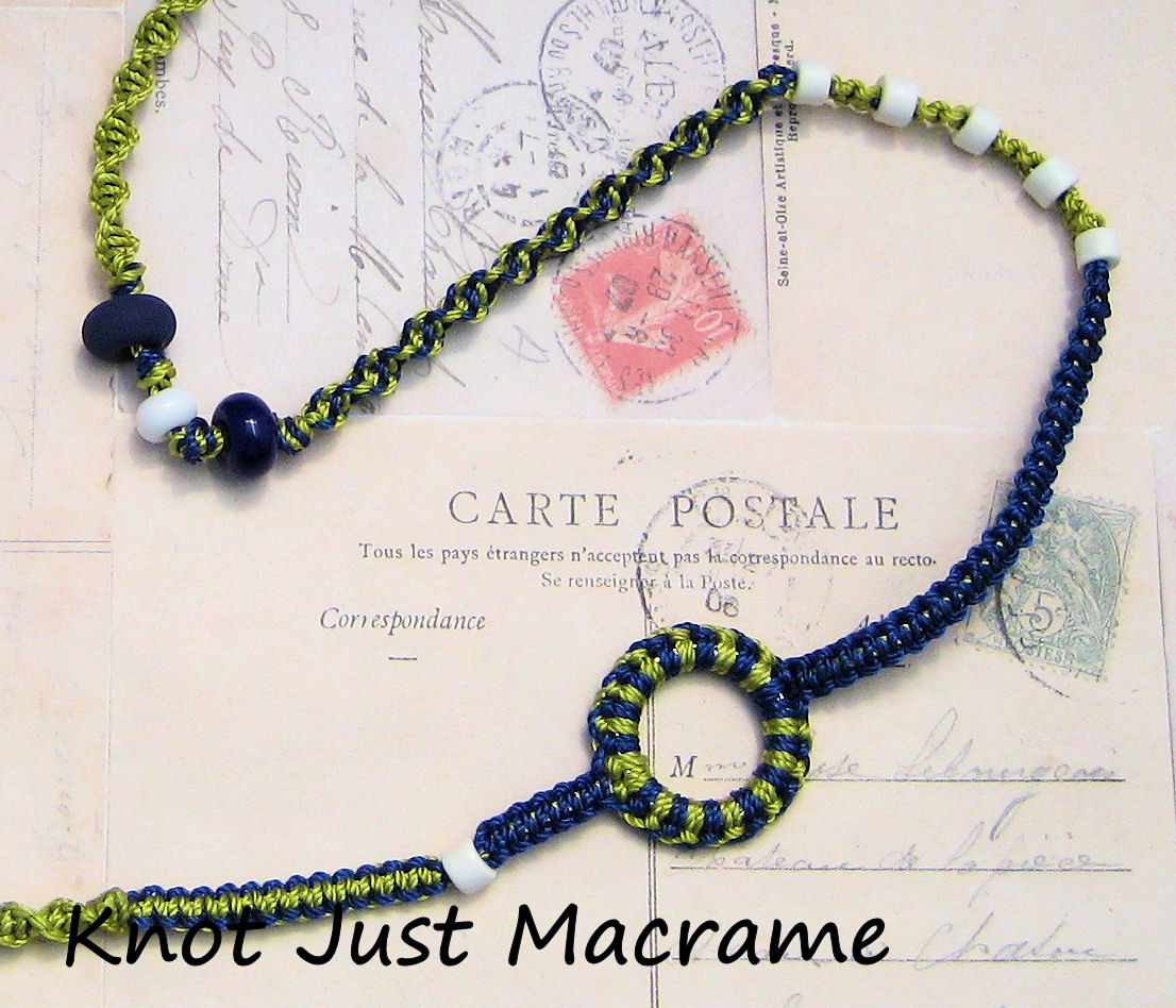 Macrame Purple Dragonfly double wrap Macrame bracelet