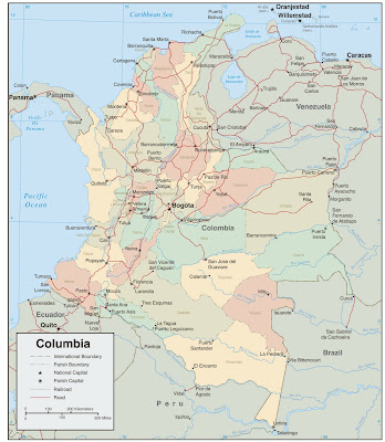 mapa político Colombia