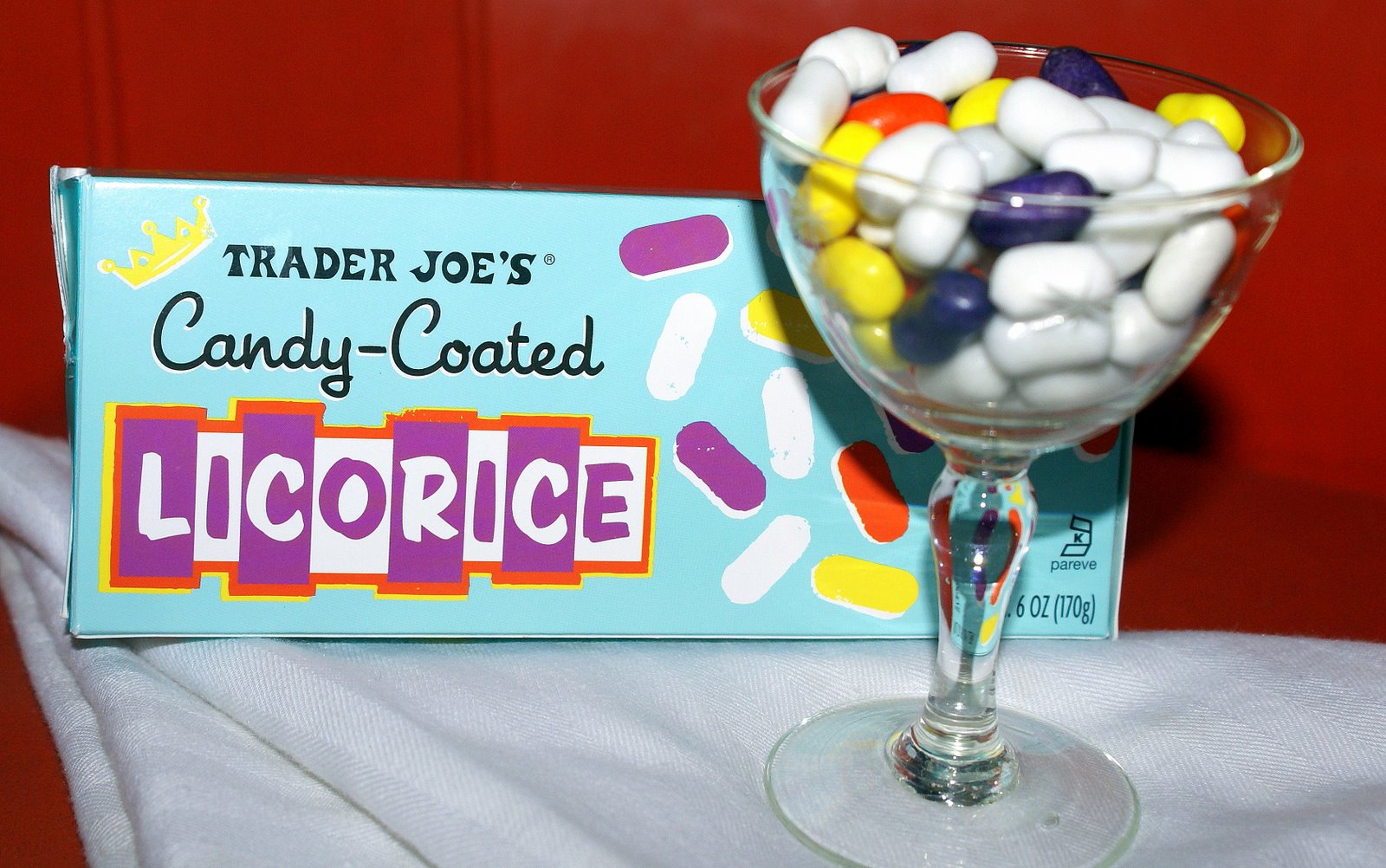 Four Very Happy Eaters Candy Coated Licorice from Trader Joe's