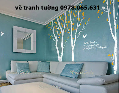 vẽ tranh tường phòng khách vẽ tranh tường phòng ngủ