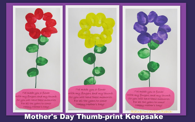 Mother's Day handprint rhyme, poem for Mother's Day, craft gift for Mother's Day 