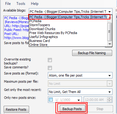 backup your blogger post tutorial