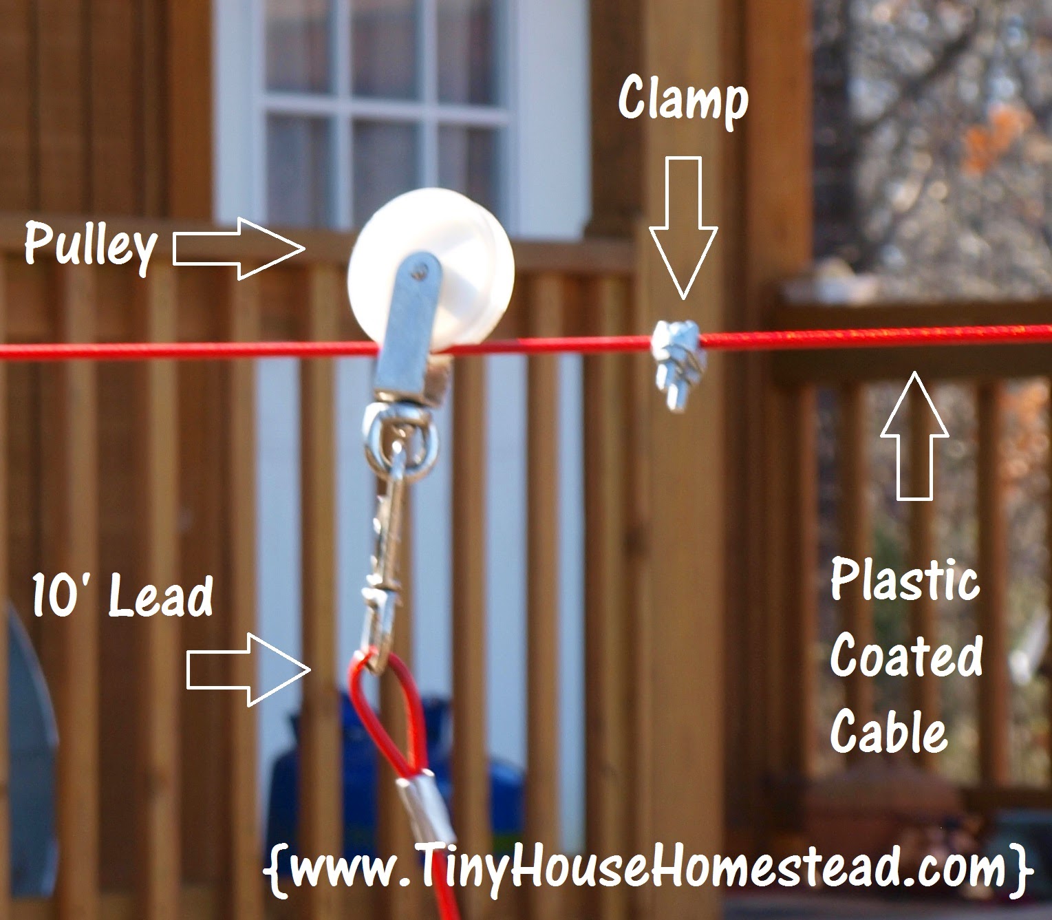 Tiny House Homestead Zip Line Your Dog For Safety
