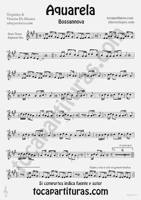 Tubescore Aquarela do Brasil sheet music for Tenor Saxophone and Soprano Saxophone by Toquinho 