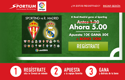 Sportium Super cuota 5 Real Madrid gana Sporting 23 agosto Sportium Super cuota 5 Real Madrid gana Sporting 23 agosto