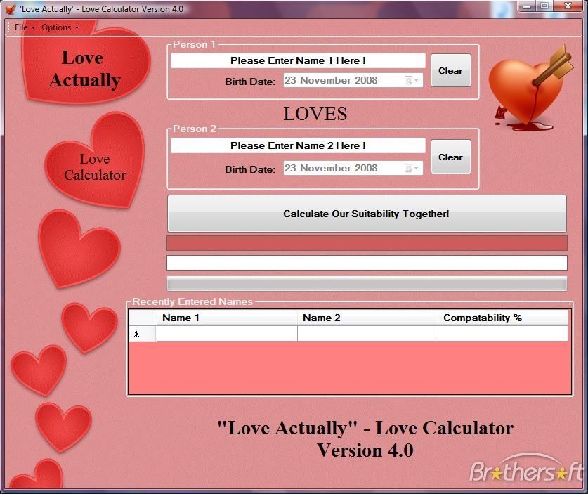 love compatibility calculator date of birth